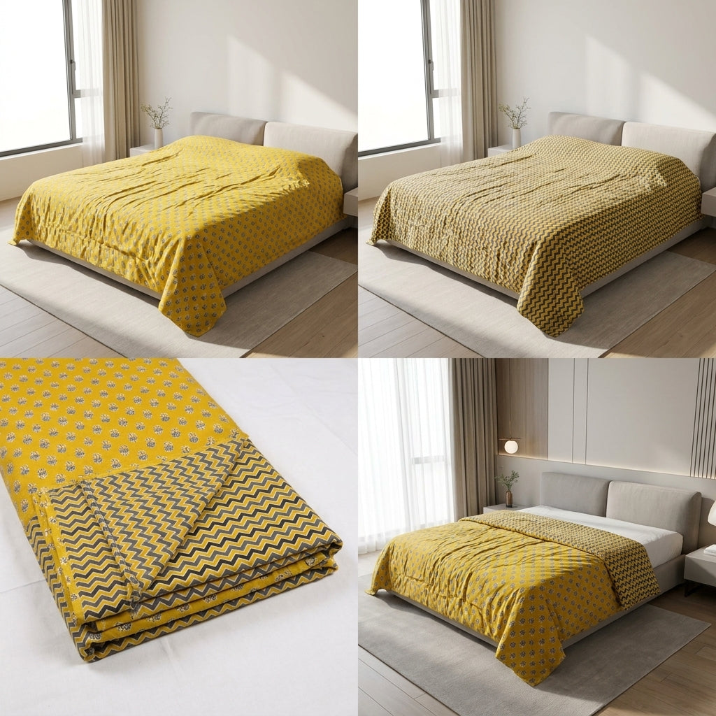 Double Reversible Mulmul Dohar – 350 Thread Count | Premium Summer Comfort