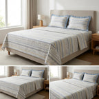 Pure Cotton Bedsheet With Chicken Lace Pillow Covers 108 x 108 inch