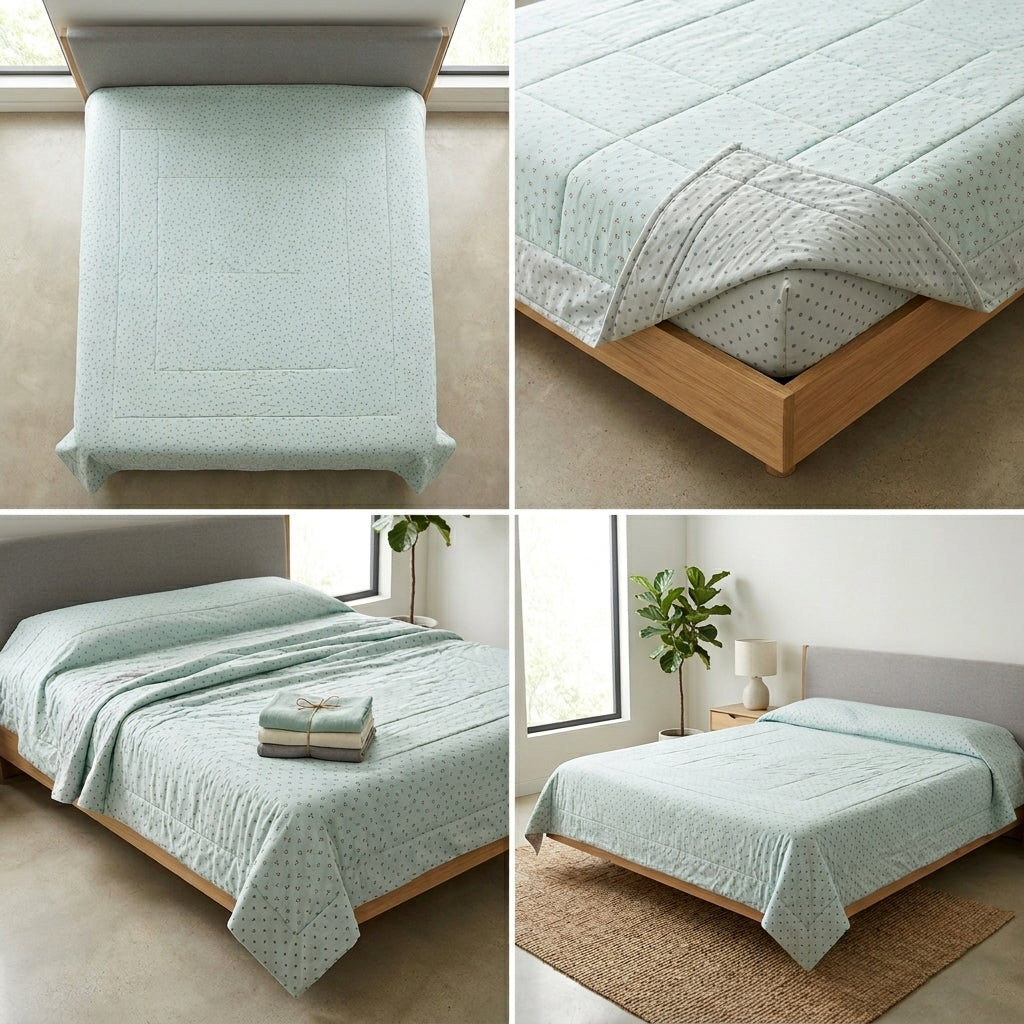 Double Reversible Muslin Dohar – 350 Thread Count | Premium Summer Comfort