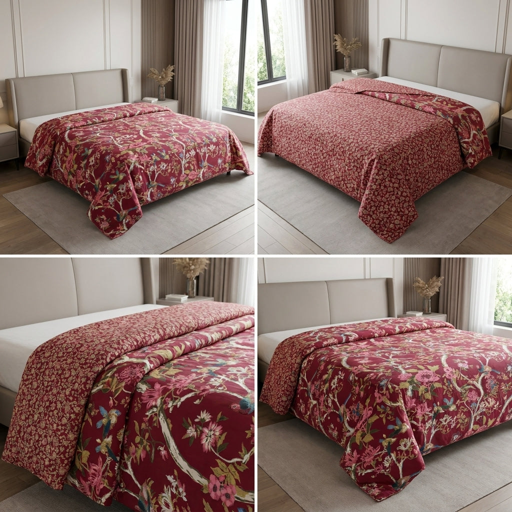 Double Reversible Mulmul Dohar – 350 Thread Count | Premium Summer Comfort