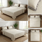 Pure Cotton Bedsheet With Chicken Lace Pillow Covers 108 x 108 inch