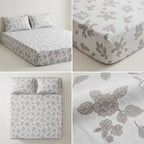 Pure Cotton Printed Fitted Bedsheet Set with 2 Pillow Covers