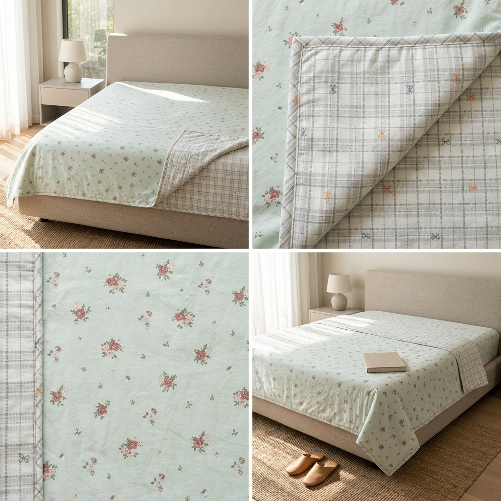 Double Reversible Muslin Dohar – 350 Thread Count | Premium Summer Comfort
