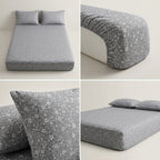 Pure Cotton Printed Fitted Bedsheet Set with 2 Pillow Covers