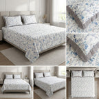 Pure Cotton Bedsheet With Chicken Lace Pillow Covers 108 x 108 inch