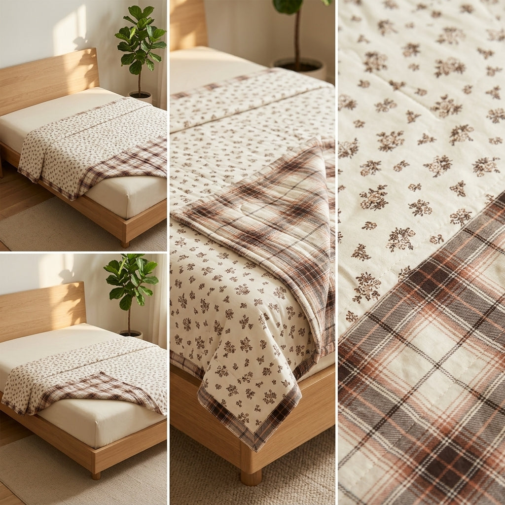 Double Reversible Muslin Dohar – 350 Thread Count | Premium Summer Comfort