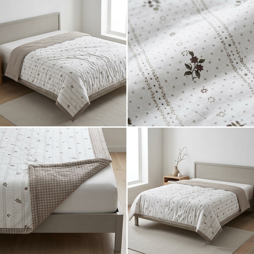 Double Reversible Muslin Dohar – 350 Thread Count | Premium Summer Comfort