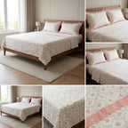 Pure Cotton Bedsheet With Chicken Lace Pillow Covers 108 x 108 inch