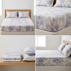 Pure Cotton Printed Fitted Bedsheet Set with 2 Pillow Covers