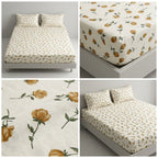 Pure Cotton Printed Fitted Bedsheet Set with 2 Pillow Covers