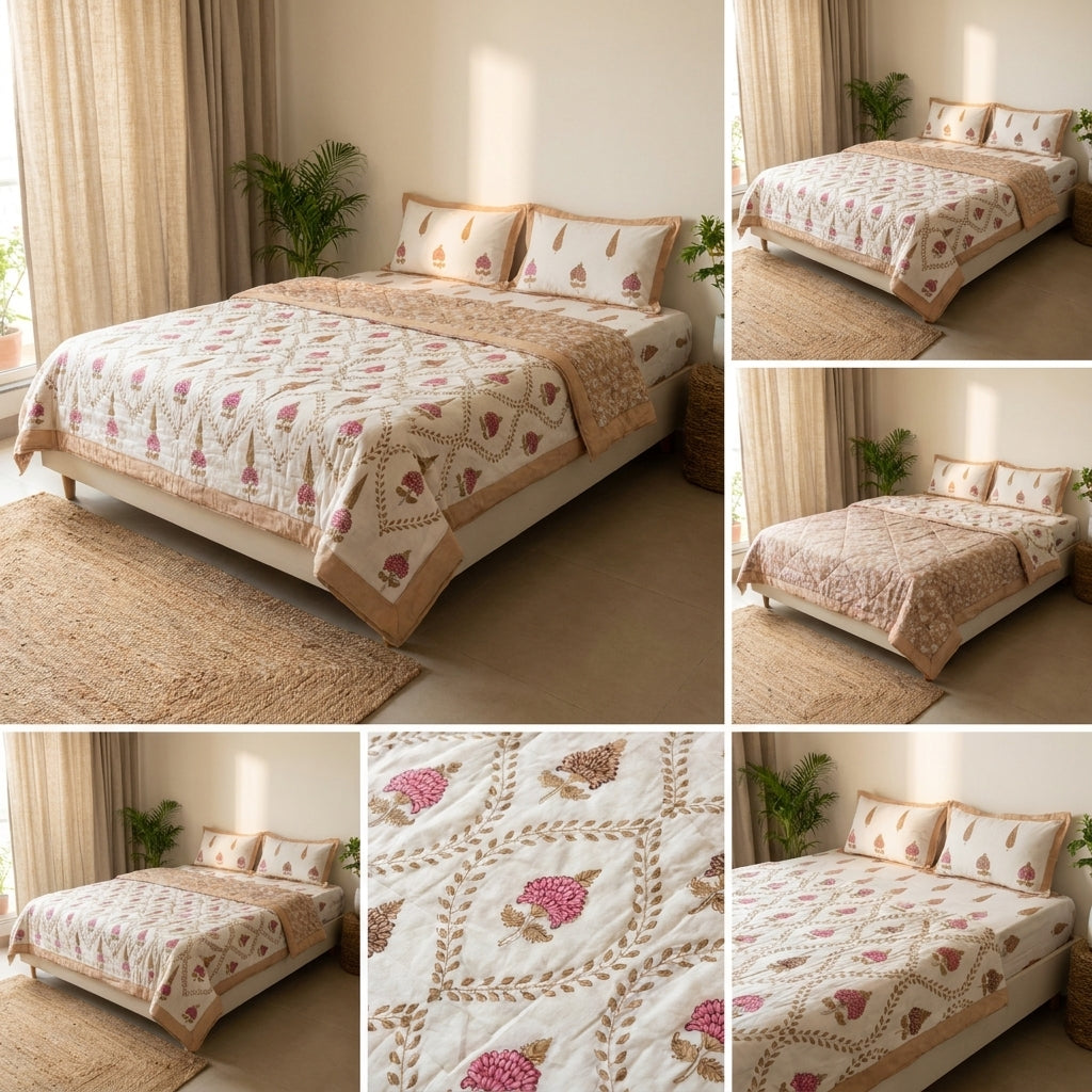 Summer 4 PC Mulmul Quilt Set – Organic Cotton Collection