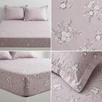 Pure Cotton Printed Fitted Bedsheet Set with 2 Pillow Covers