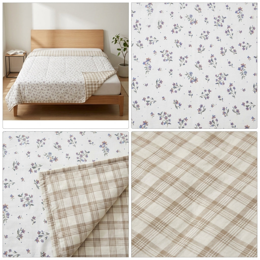 Double Reversible Muslin Dohar – 350 Thread Count | Premium Summer Comfort