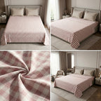 100% Pure Cotton Super King Size Bedsheet with 2 Pillow Covers – Premium Luxury Stripe Design (108 x 108 Inches)