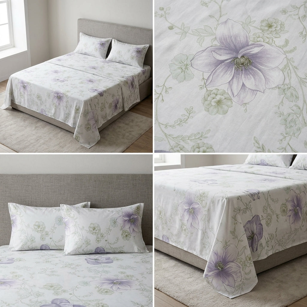 King Size Muslin Cotton Bedsheet (108×108) – 100% Egyptian Cotton with 2 Pillow Covers