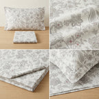 Pure Cotton Printed Fitted Bedsheet Set with 2 Pillow Covers