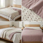 Double Reversible Muslin Dohar – 350 Thread Count | Premium Summer Comfort