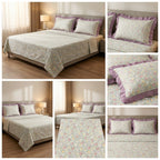 Pure Cotton Bedsheet With Chicken Lace Pillow Covers 108 x 108 inch