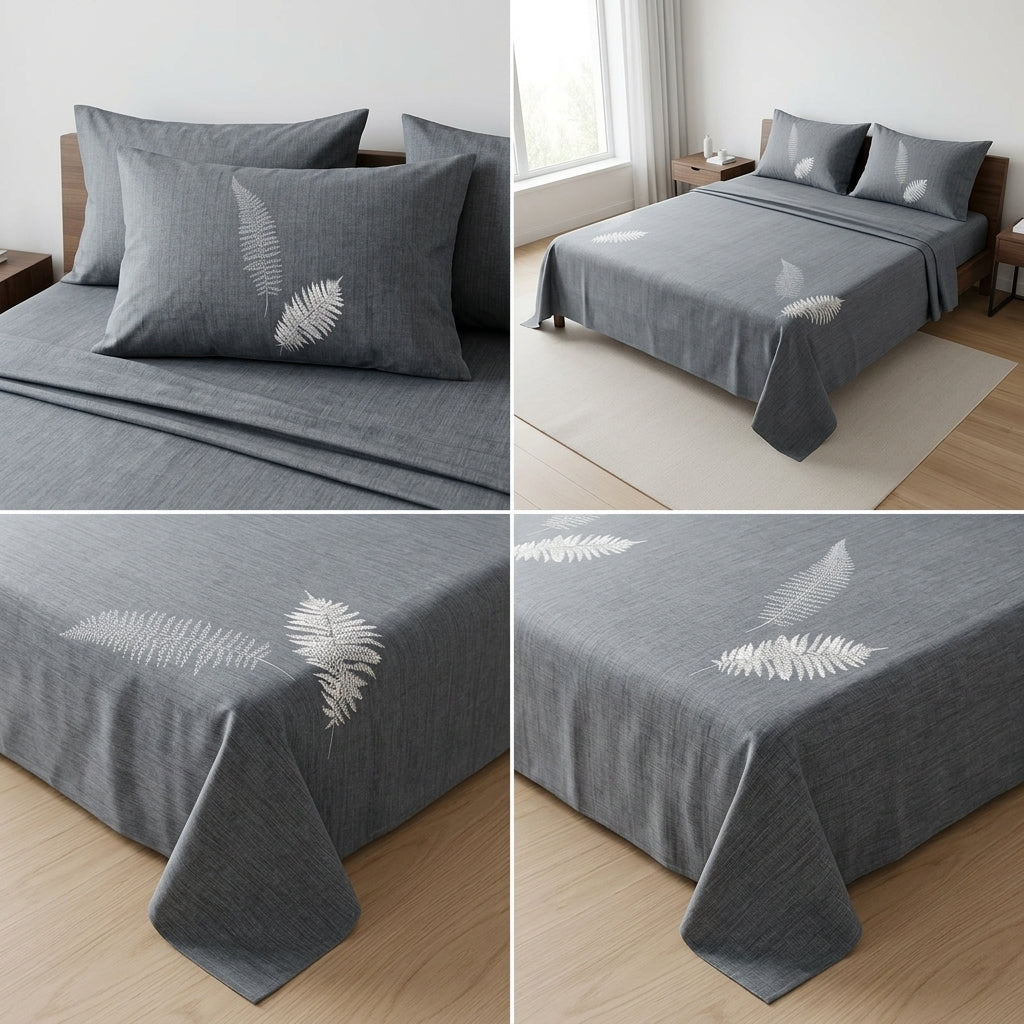 King Size Muslin Cotton Bedsheet (108×108) – 100% Egyptian Cotton with 2 Pillow Covers