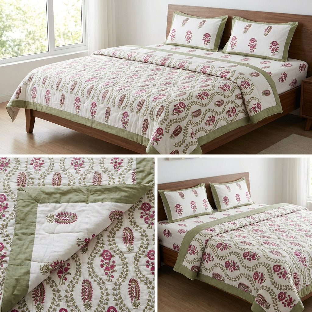 Summer 4 PC Mulmul Quilt Set – Organic Cotton Collection