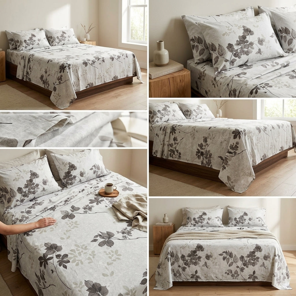 King Size Muslin Cotton Bedsheet (108×108) – 100% Egyptian Cotton with 2 Pillow Covers