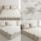 Pure Cotton Printed Fitted Bedsheet Set with 2 Pillow Covers