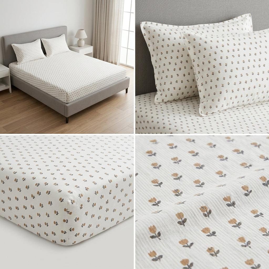 ✨ Super Spft Fitted Elastic Bedsheet – Pure Rib Cotton | King Size ✨