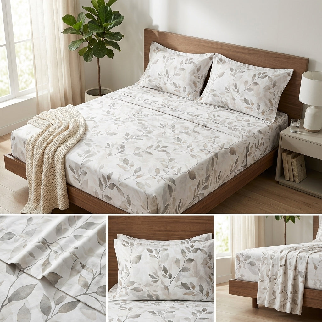 King Size Muslin Cotton Bedsheet (108×108) – 100% Egyptian Cotton with 2 Pillow Covers
