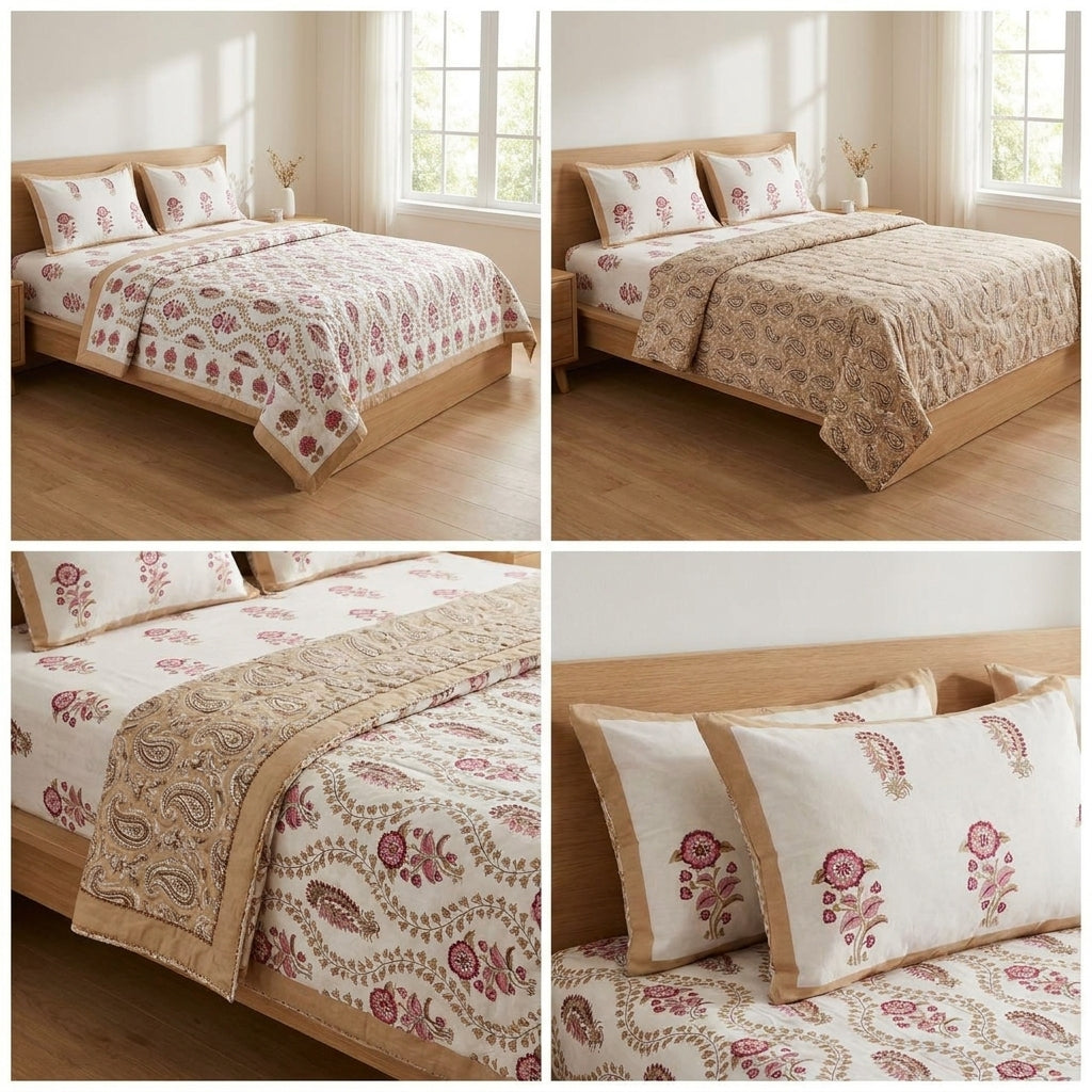 Summer 4 PC Mulmul Quilt Set – Organic Cotton Collection