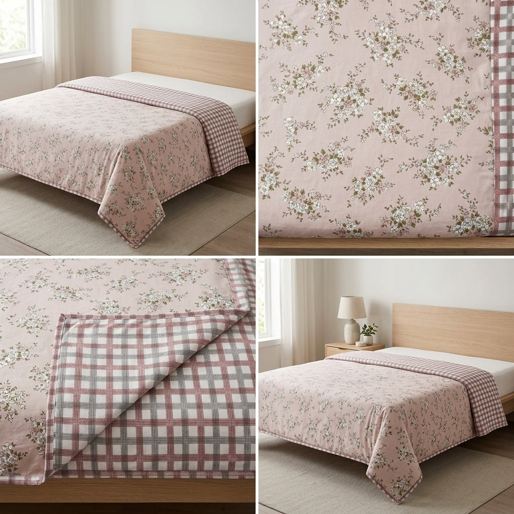 Double Reversible Muslin Dohar – 350 Thread Count | Premium Summer Comfort