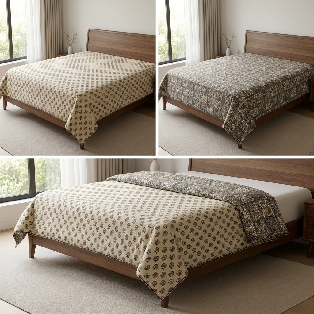 Double Reversible Mulmul Dohar – 350 Thread Count | Premium Summer Comfort