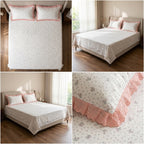 Pure Cotton Bedsheet With Chicken Lace Pillow Covers 108 x 108 inch