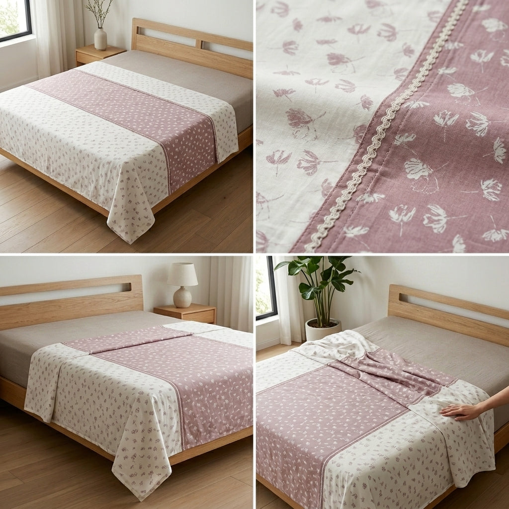 Double Muslin Reversible Dohar – 300 Thread Count | Premium Summer Comfort Product Code :- 55B149RKEH