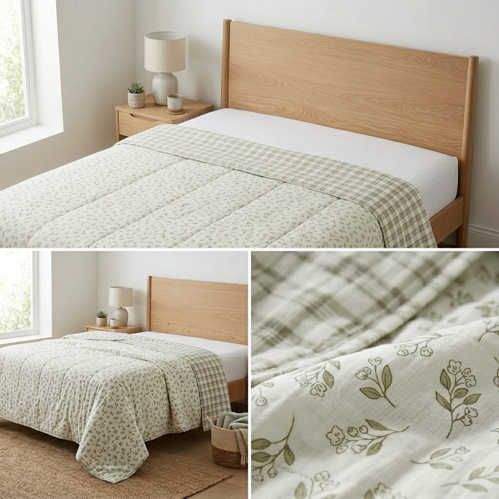 Double Reversible Muslin Dohar – 350 Thread Count | Premium Summer Comfort