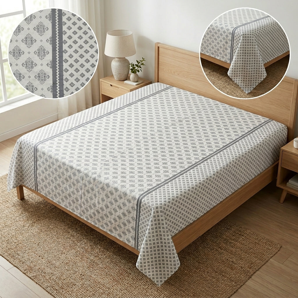 Double Muslin Reversible Dohar – 300 Thread Count | Premium Summer Comfort