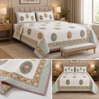 Motif Muslin Quilted Bedcover – King Size Luxury Product Code :- 55B365RKEH