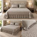 Serene Ruffle Luxe Quilted Bedcover Set – 3 Pcs King Size Product Code :- 55B185RKEH