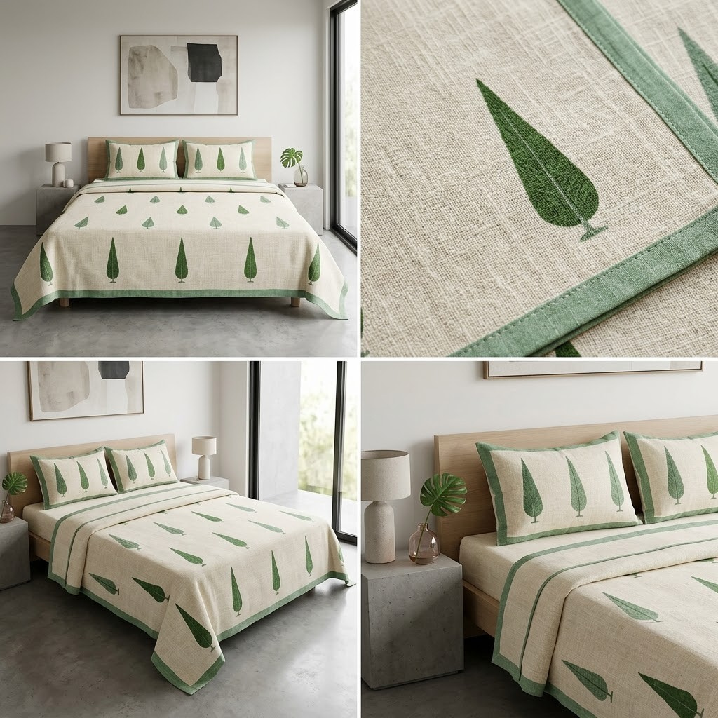 Zariya Heritage Khadi Bedcover – 100 × 108 Inches