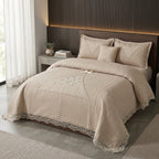 French Designs Inspired 5 PC Embroidered Bedcover