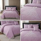 French Designs Inspired 5 PC Embroidered Bedcover