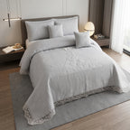 French Designs Inspired 5 PC Embroidered Bedcover