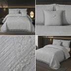 French Designs Inspired 5 PC Embroidered Bedcover