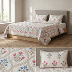 HANDBLOCK PERCALE COTTON QUILTED BEDCOVERS