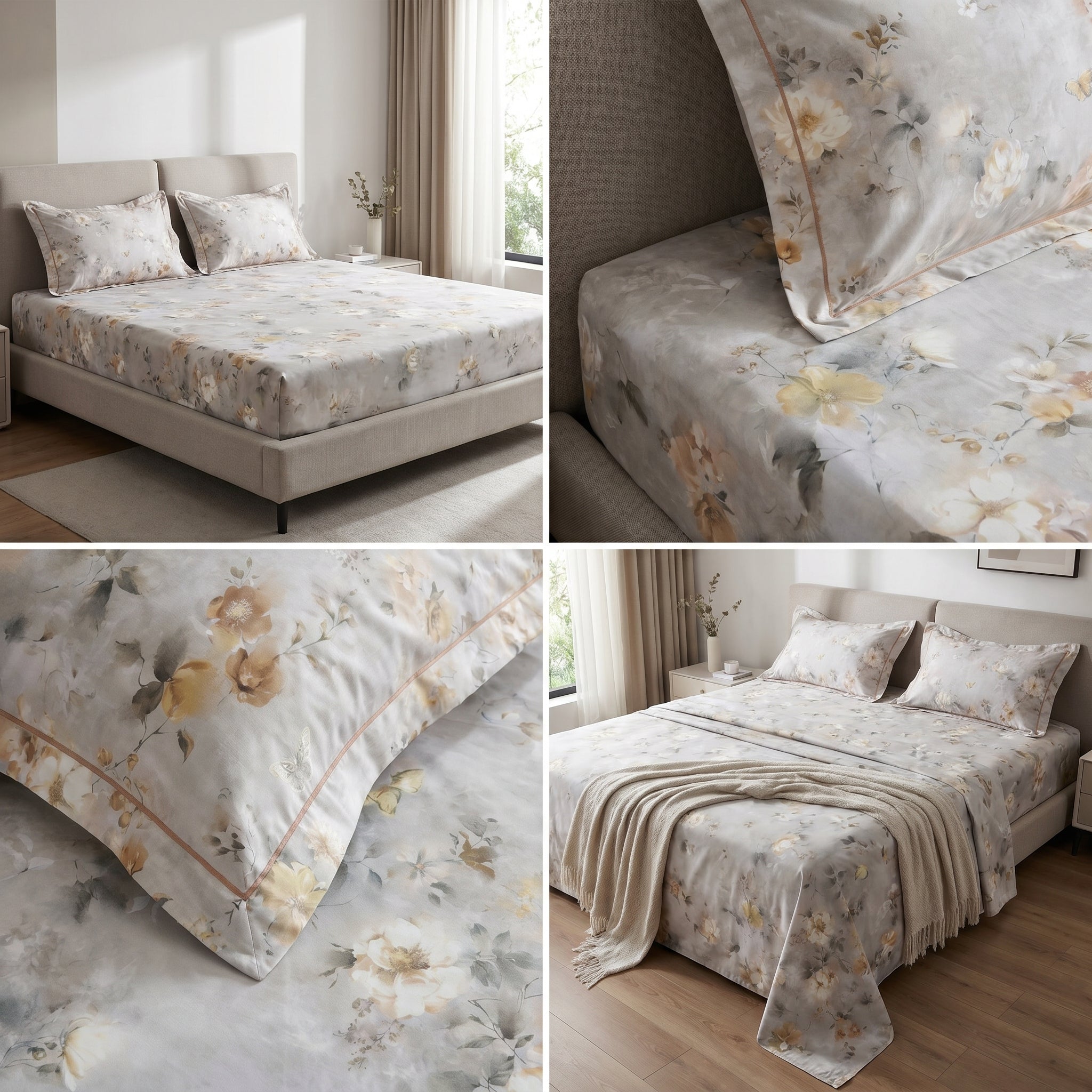Premium 3-Piece King Size Bedsheet Set – 600 Thread Count (250 x 270 cm)
