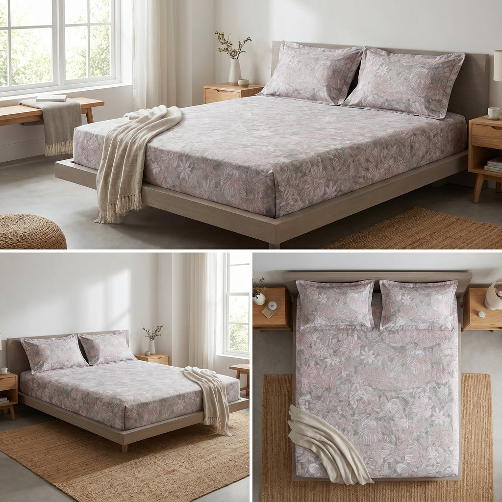 Premium 3-Piece King Size Bedsheet Set – 600 Thread Count (250 x 270 cm)