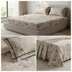 Victorian Print Premium Slub Cotton King Size Bedsheet