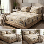 Victorian Print Premium Slub Cotton King Size Bedsheet