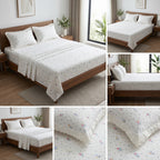 Mul Cotton Bedsheet With Chicken Lace Pillow Covers 108 -108 inch
