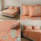 Kolkatta Premium King Size Bedsheet – Dual Motif Prints (108 x 108 inches)