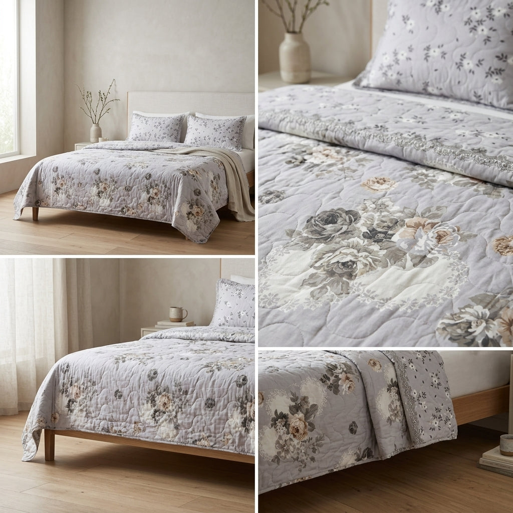 Quilted Bedcover 3 Piece Set